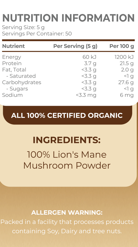 Lion's Mane Mushroom Powder: 250g