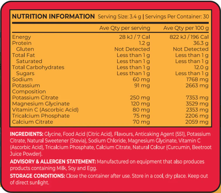 ReVitalise Kids: Zero Sugar Electrolytes Nutrition Table Tropical Twist